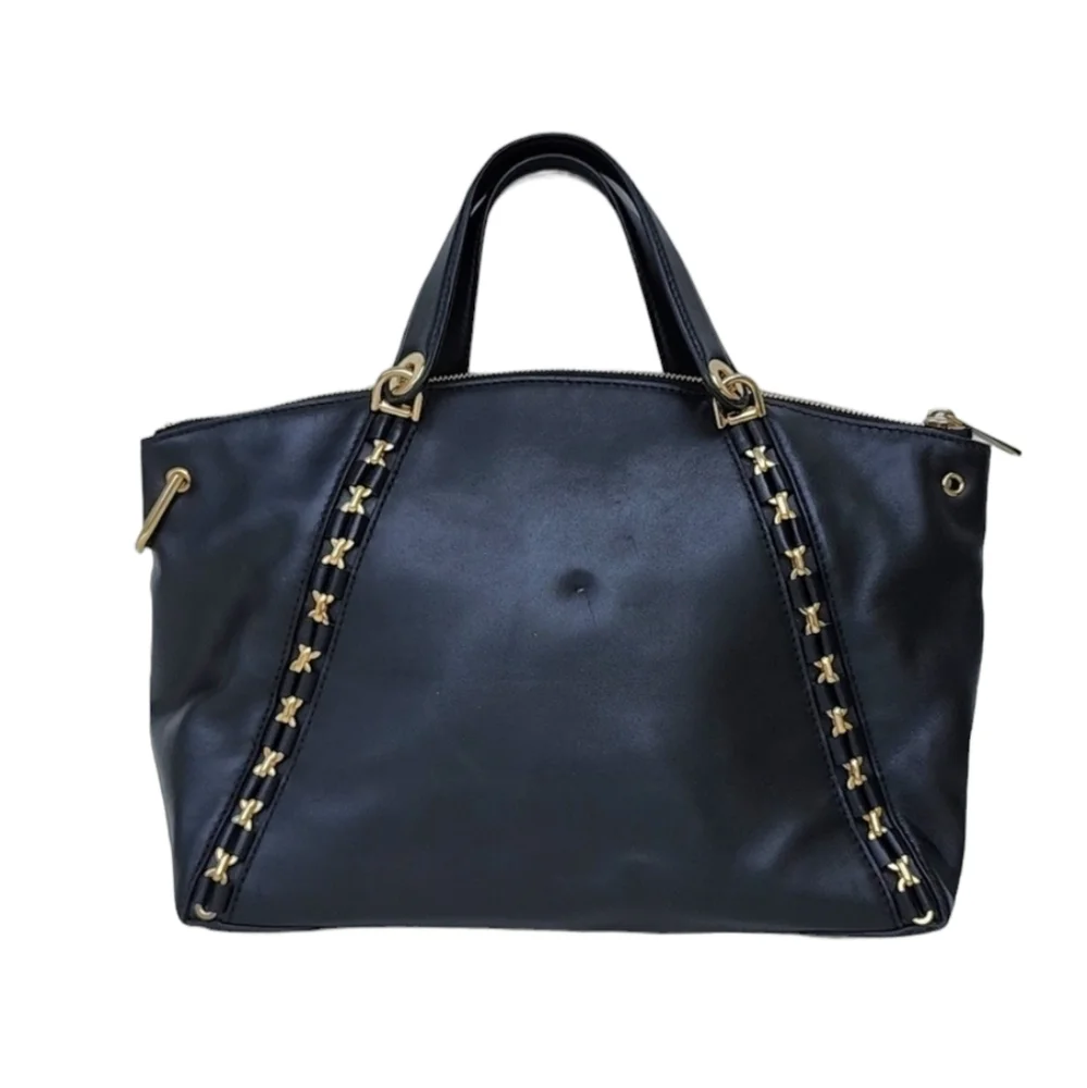 MICHAEL KORS Sadie Leather Satchel Black Leather Chain‎ Lock Crossbody Purse Bag